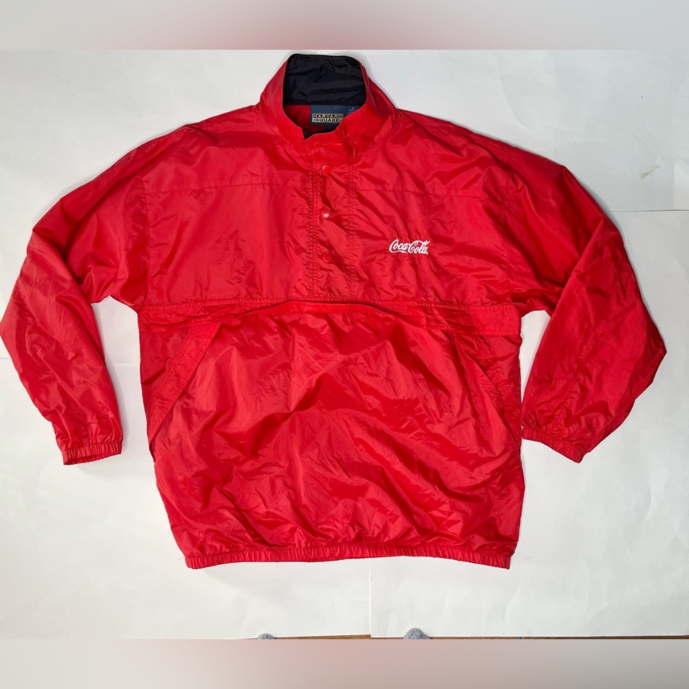 Vintage Coca Cola 1/4 Button Windbreaker Jacket Men's Extra Large XL 90s Nylon